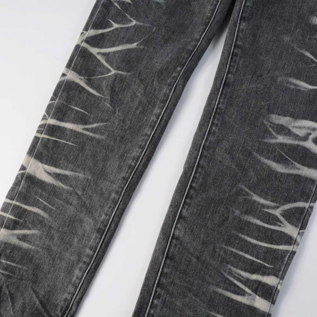 Trendy Design Washed Black Jeans