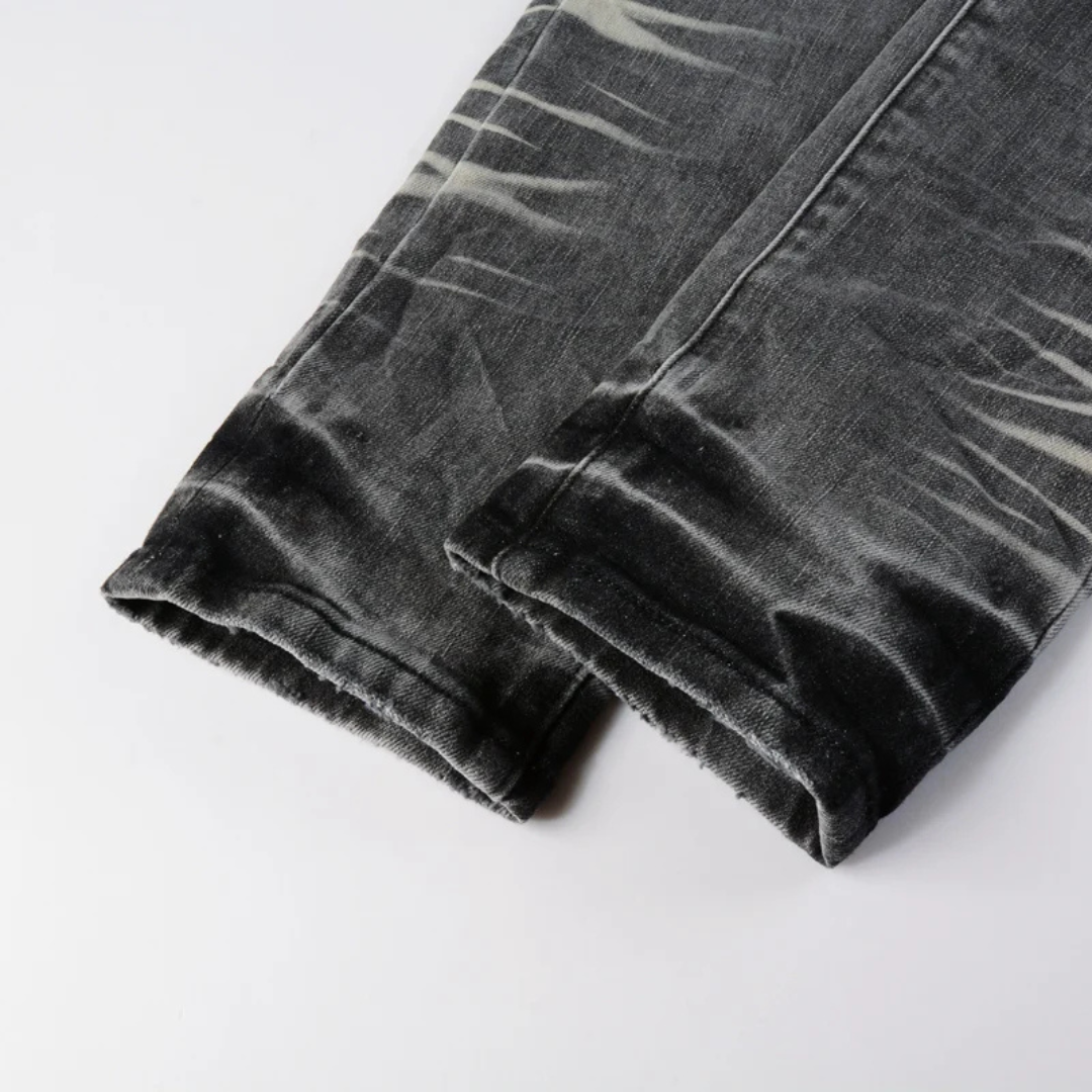 Trendy Design Washed Black Jeans