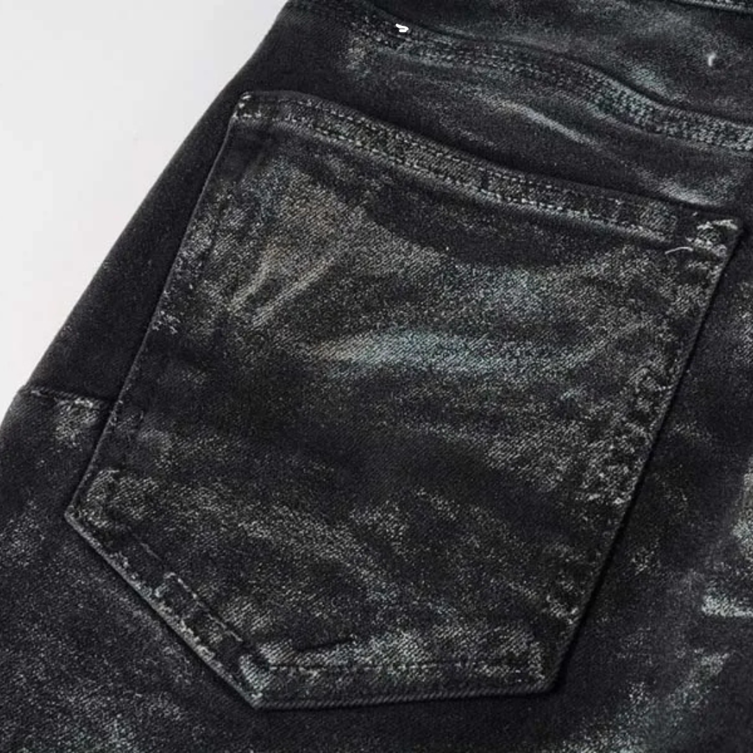Faded Colors Washed Black Jeans