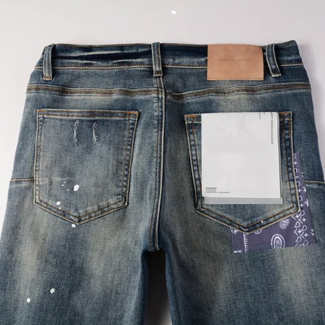 Bandana Dark Washed Blue Jeans