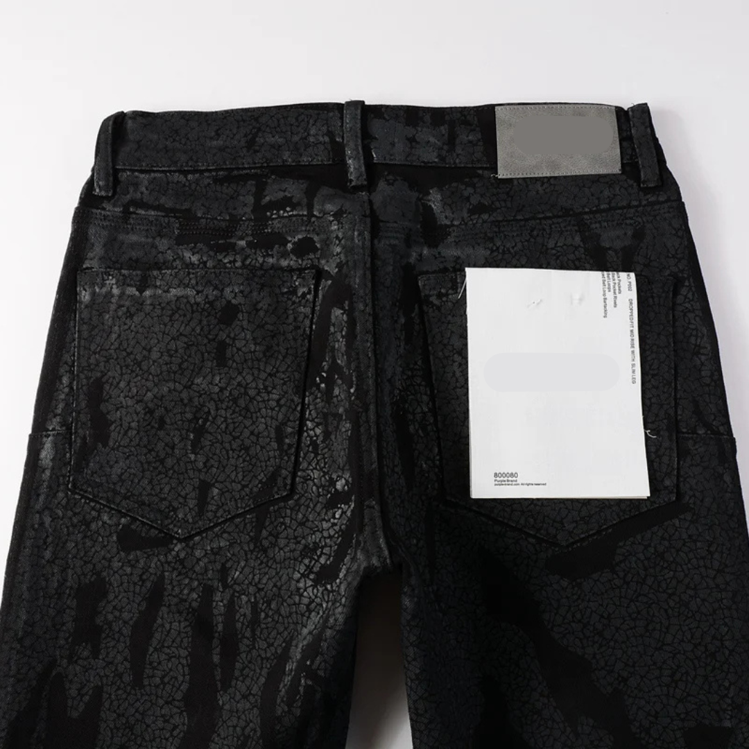 Washed Design Black Jeans