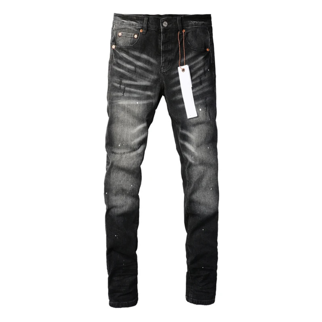 Paint Splash Washed Black Jeans