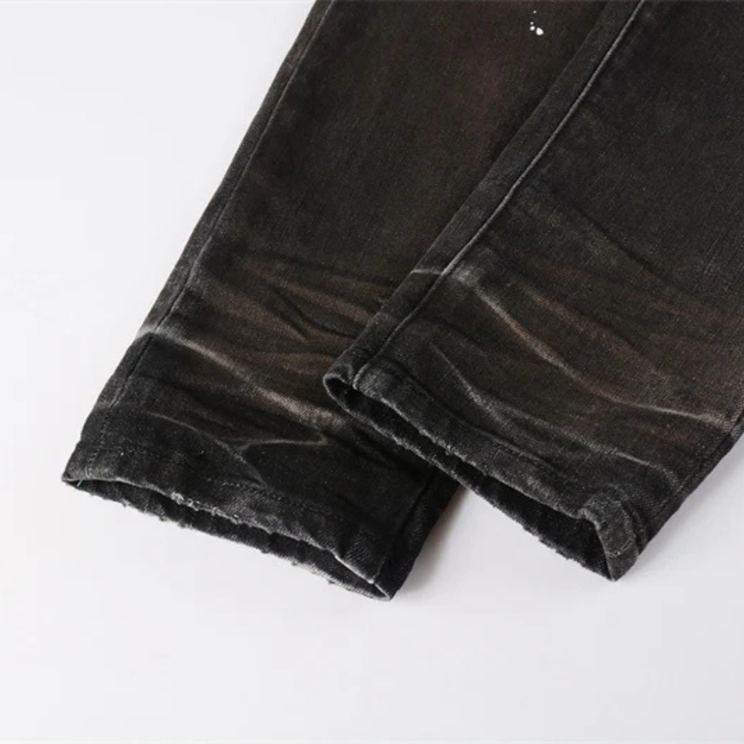 Paint Splash Dark Brown Jeans