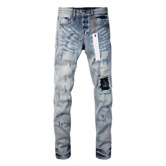 Ripped Knee Light Blue Jeans