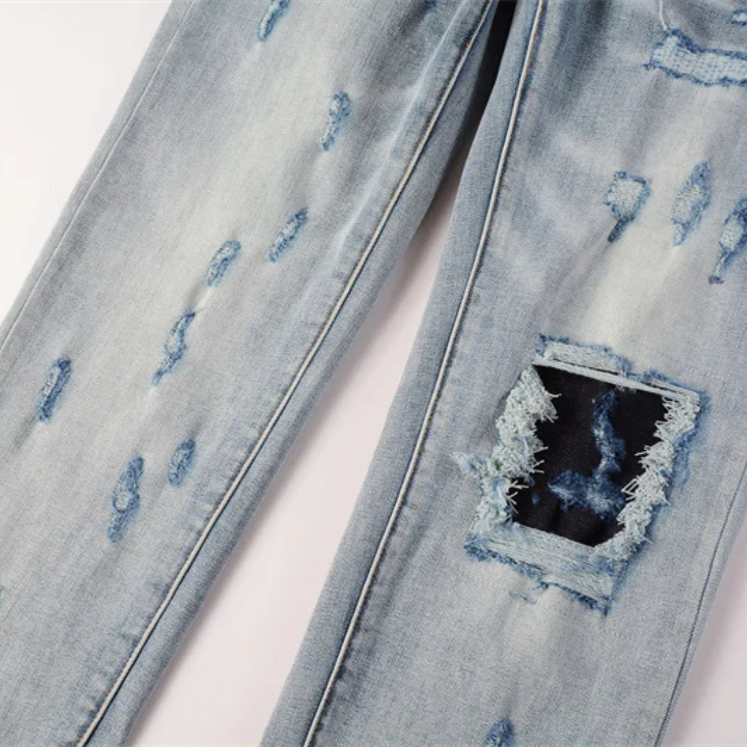 Ripped Knee Light Blue Jeans