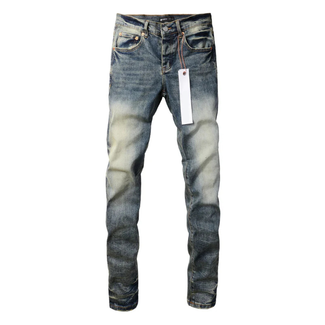 Washed Dark Blue Jeans