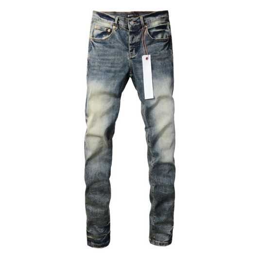 Washed Dark Blue Jeans