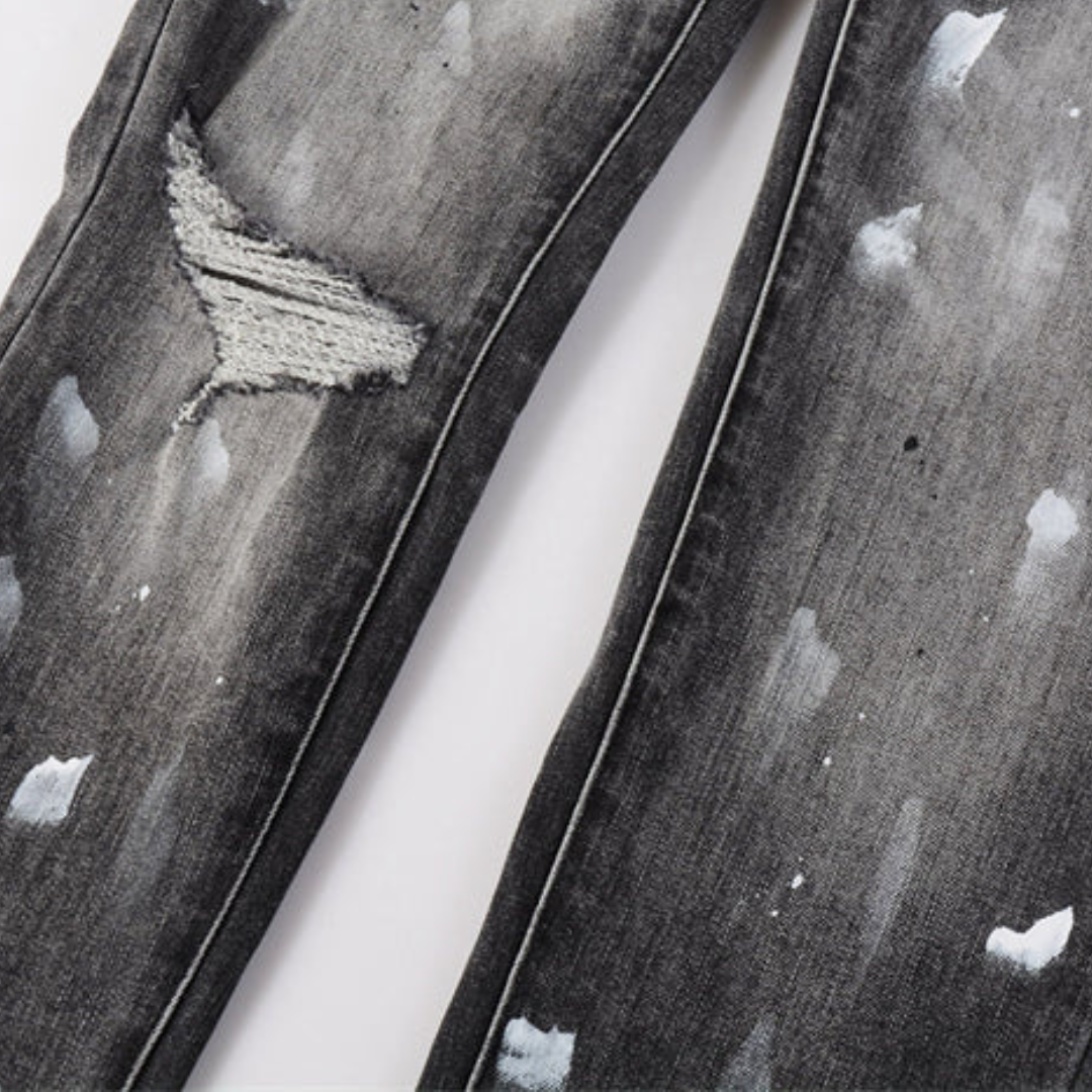 Painted Washed Grey Jeans