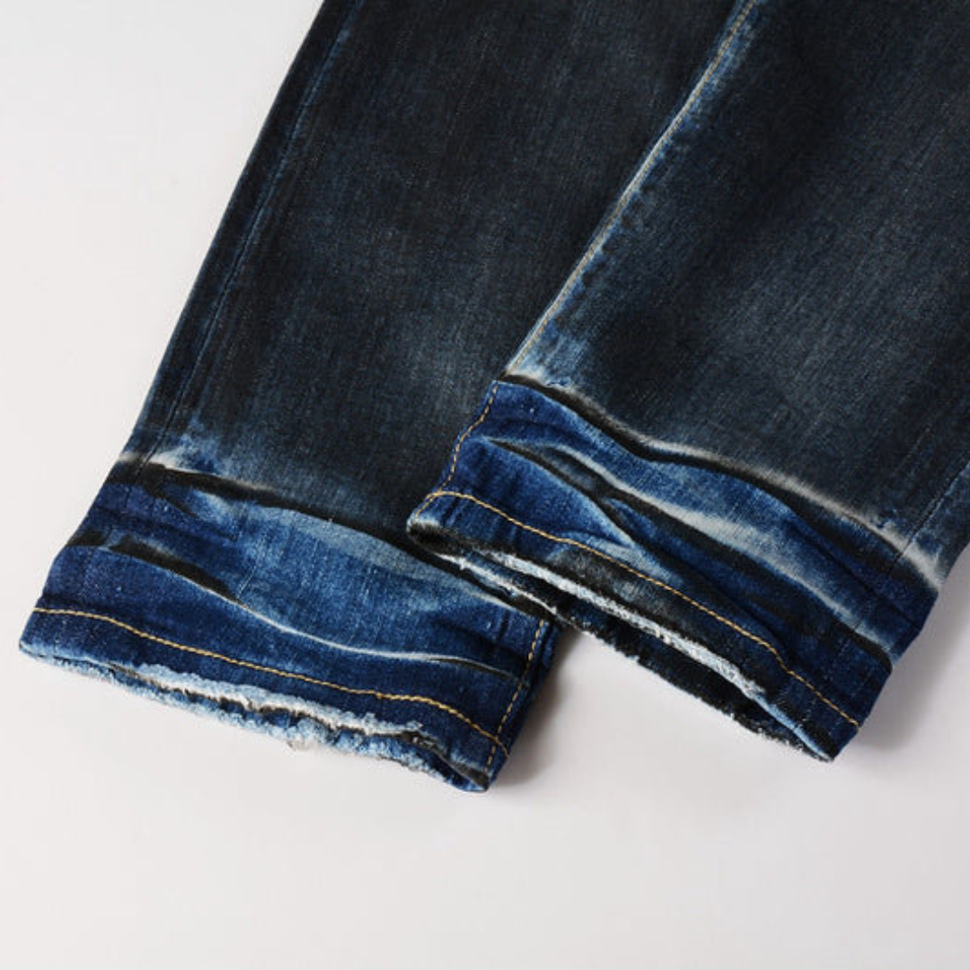 Blue Paint Black Jeans