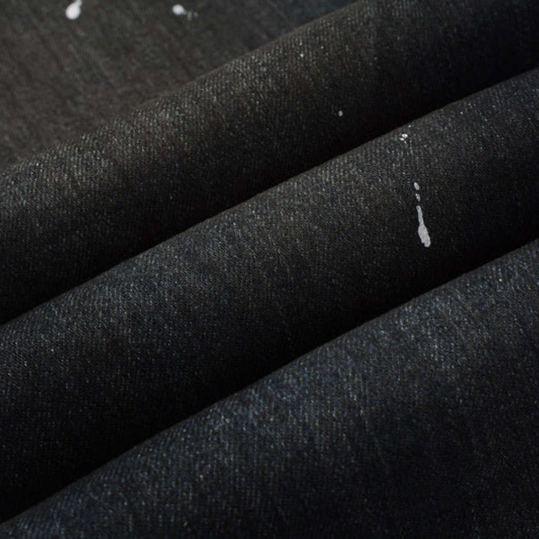 Blue Paint Black Jeans