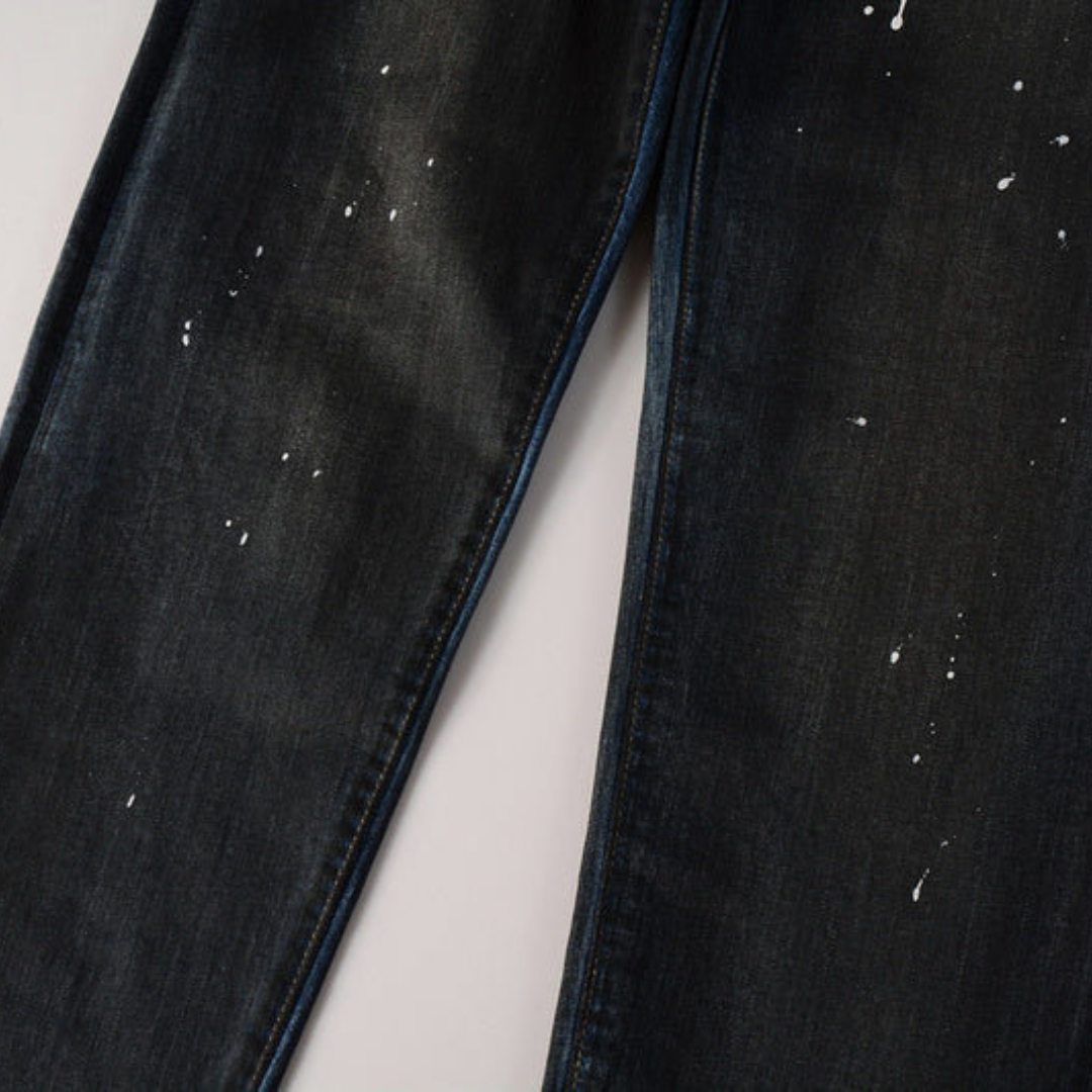 Blue Paint Black Jeans