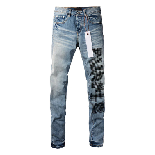 Printed Design Blue Jeans