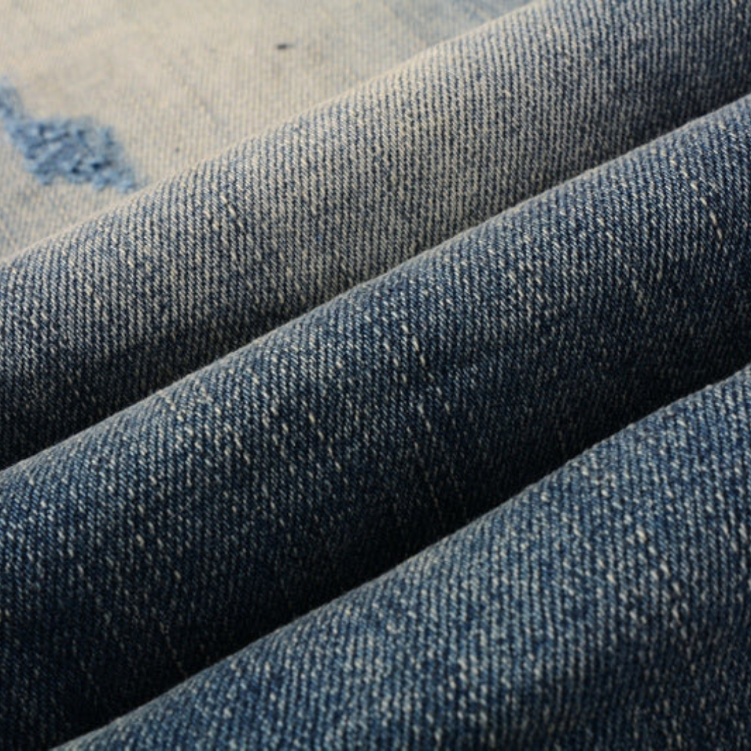 Washed Dark Blue Jeans