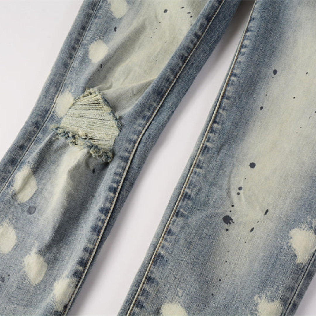 Paint Splash Washed Jeans