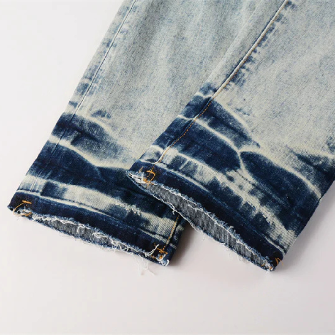 Ripped Design Washed Light Blue Jeans