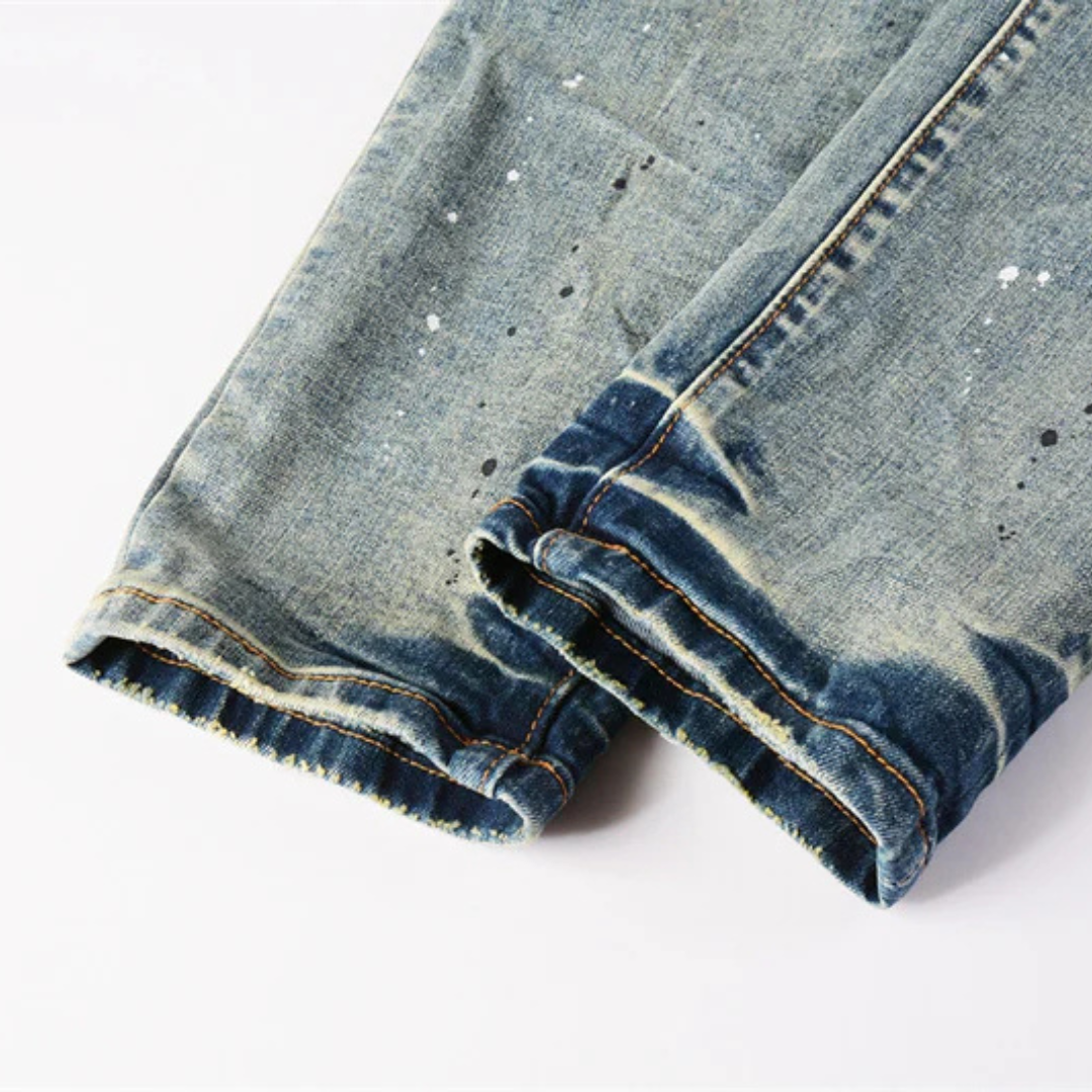 Knee Patch Washed Jeans