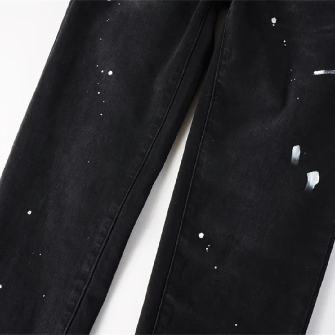 Paint Splash Black Jeans
