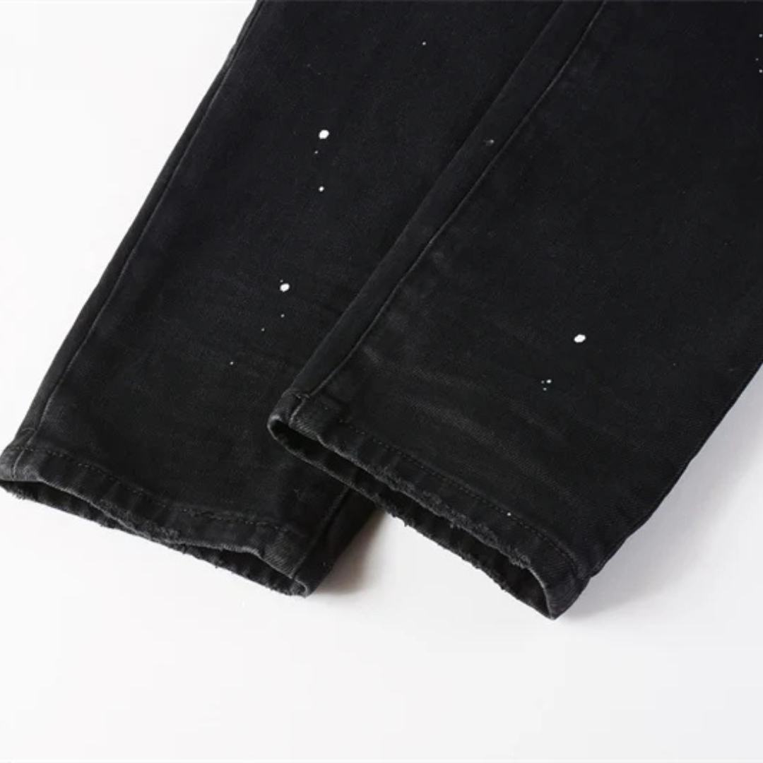 Paint Splash Black Jeans