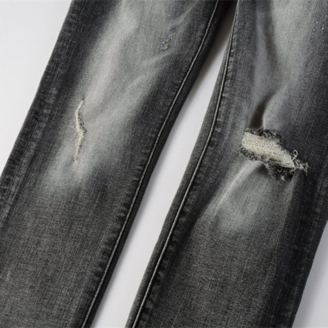 Ripped Washed Grey Jeans