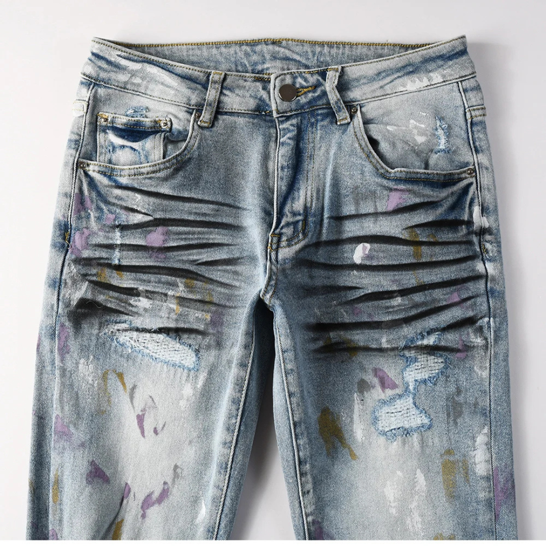 Painted Stripes Jeans