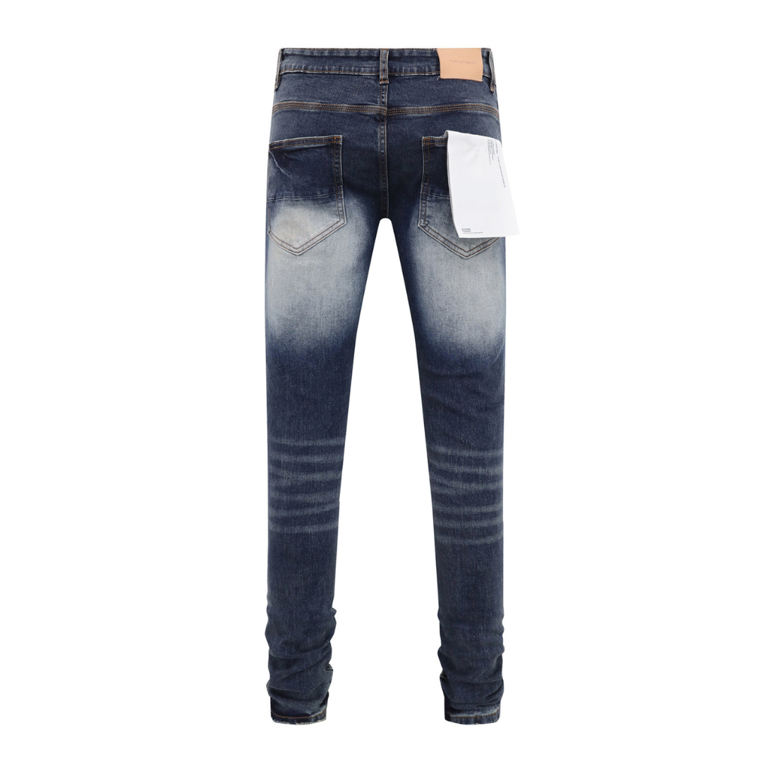 Ripped Dark Blue Washed Jeans