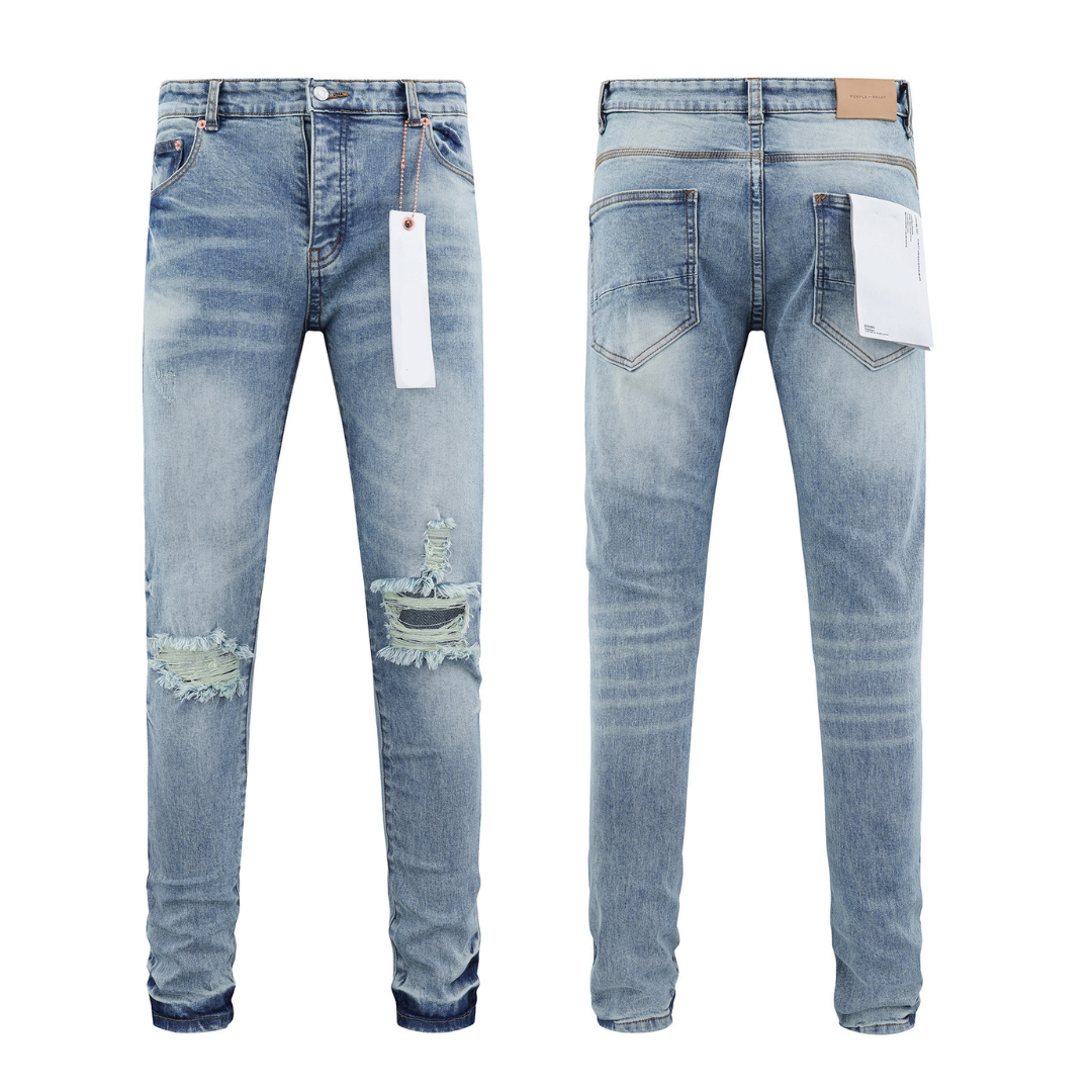 Ripped Basic Blue Jeans
