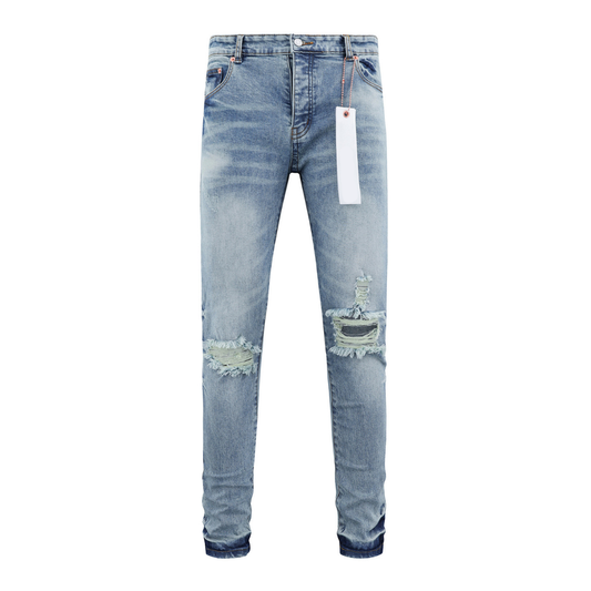 Ripped Basic Blue Jeans