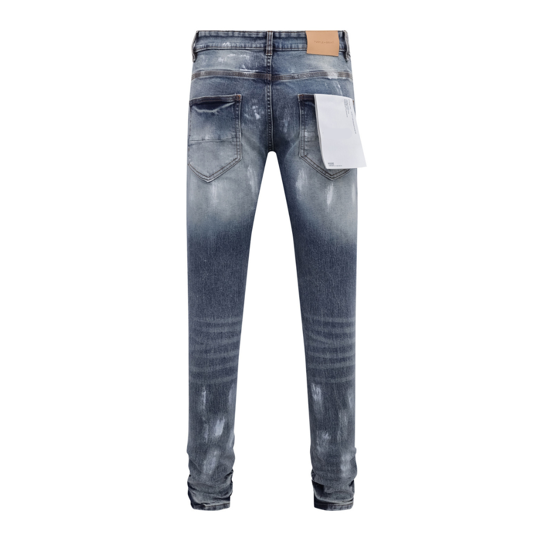 Ripped Dark Blue Painted Jeans