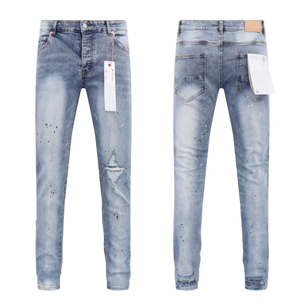 Basic Paint Splash Blue Jeans