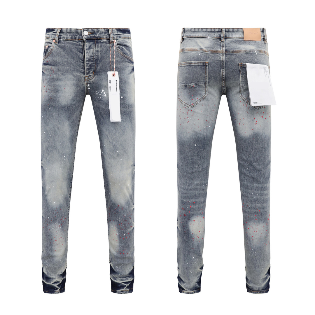 Basic Paint Splash Washed Jeans