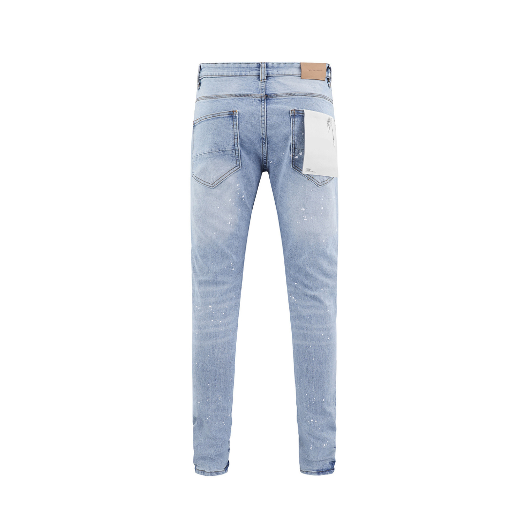 Distressed Paint Splash Blue Jeans