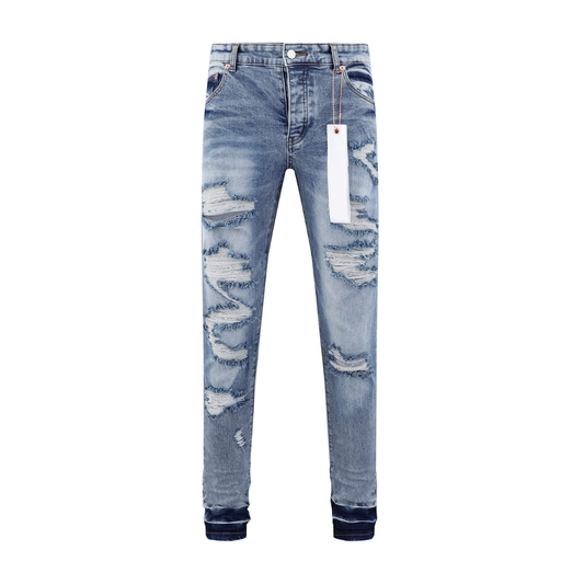 Distressed Blue Jeans