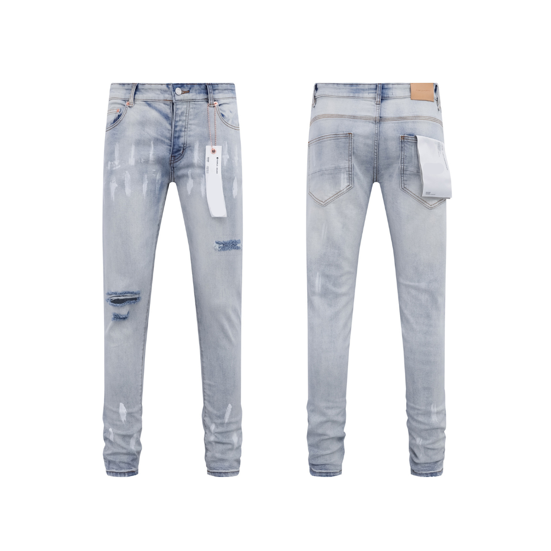 Ripped Painted Light Blue Jeans