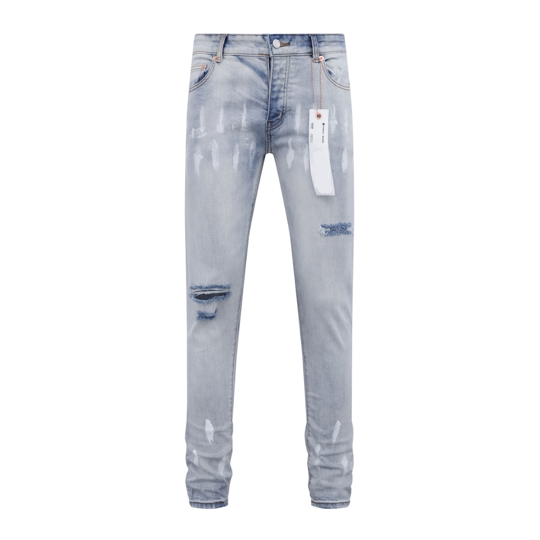 Ripped Painted Light Blue Jeans