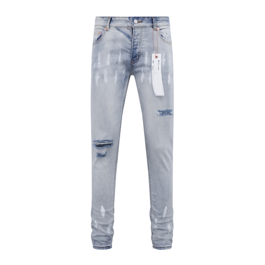 Ripped Painted Light Blue Jeans