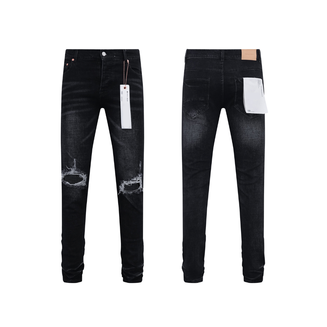 Ripped Knee Retro Black Jeans