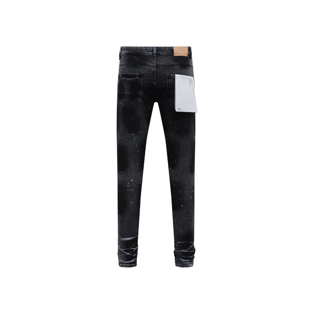 Paint Splash Washed Black Jeans