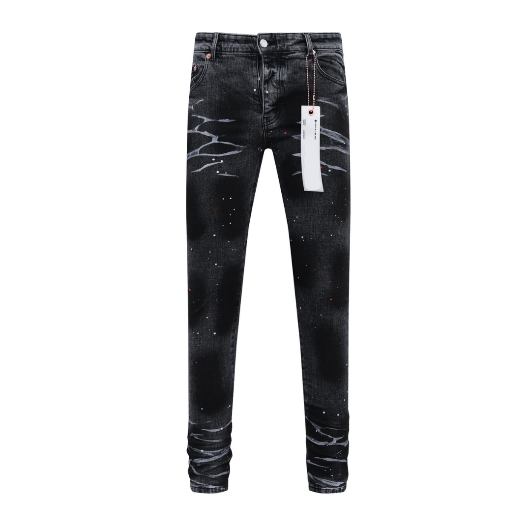 Paint Splash Washed Black Jeans