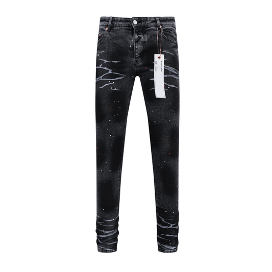 Paint Splash Washed Black Jeans