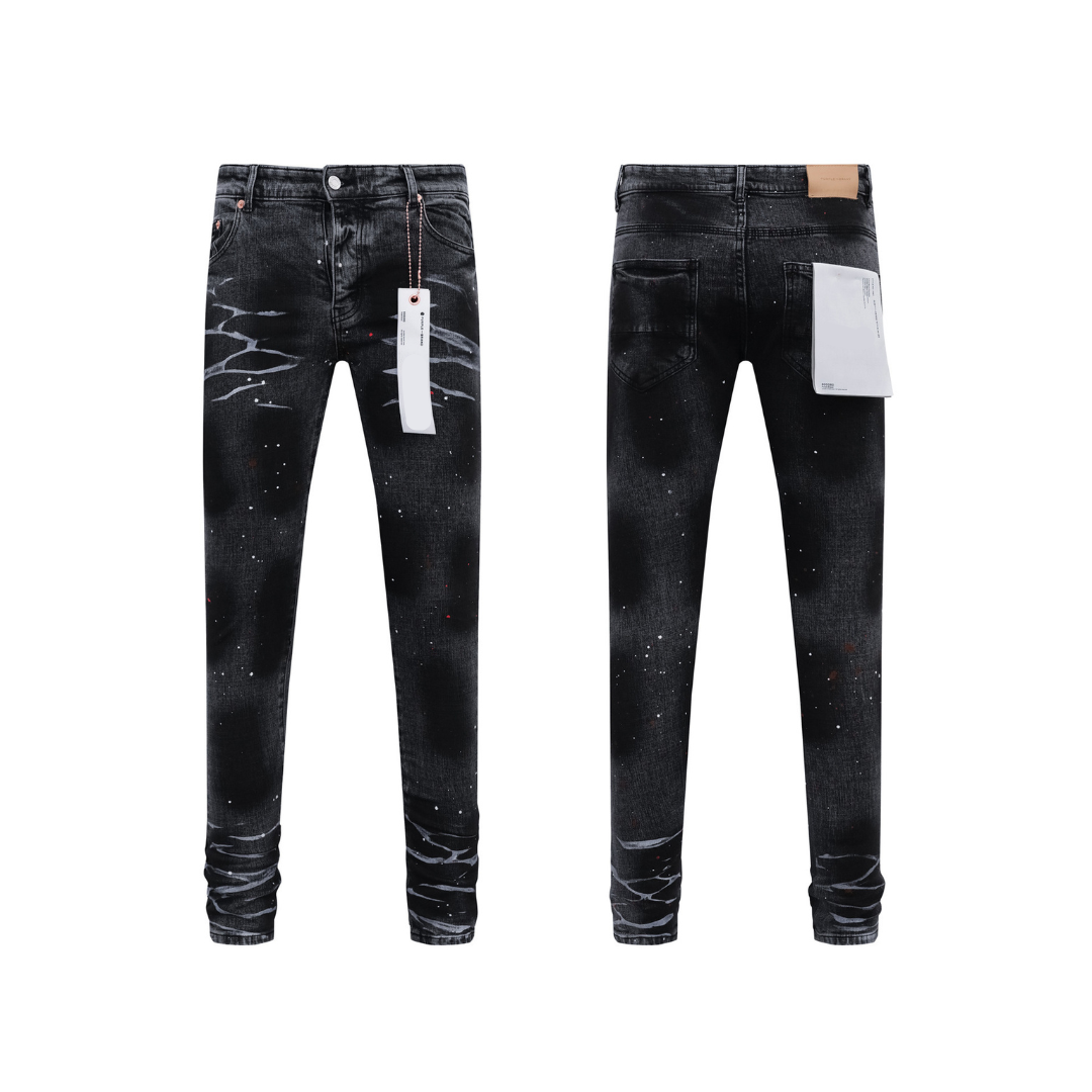 Paint Splash Washed Black Jeans