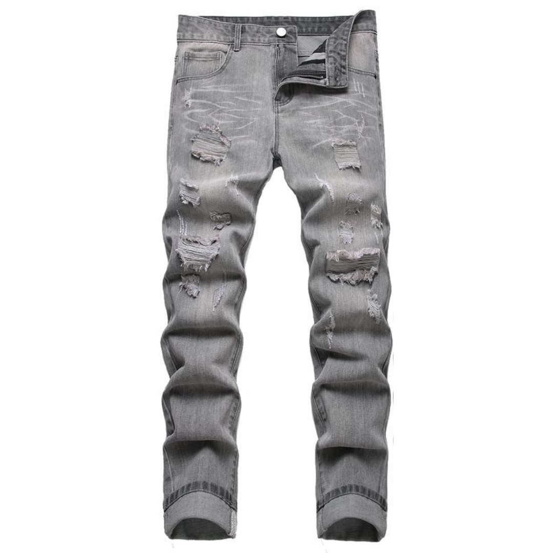 Ripped Washed Grey Jeans