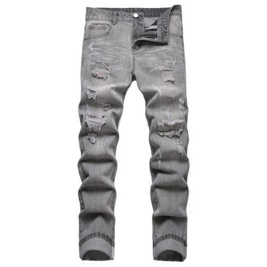 Ripped Washed Grey Jeans
