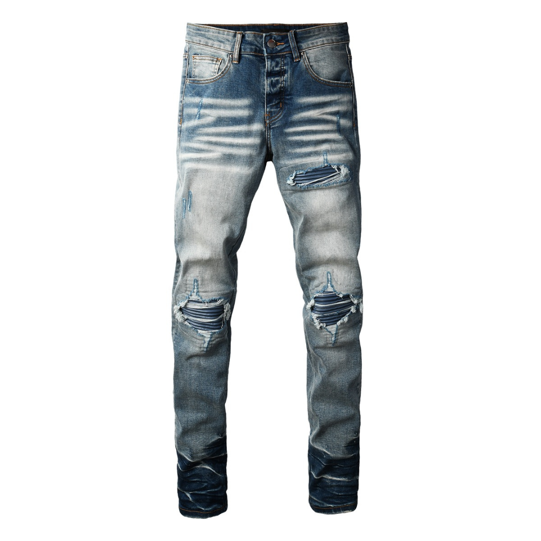 Navy Blue Patch Jeans