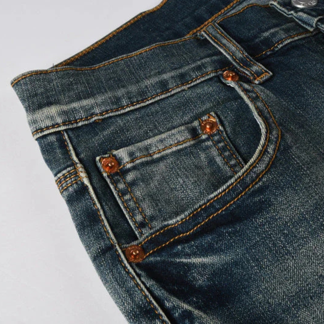 Distressed Blue Jeans
