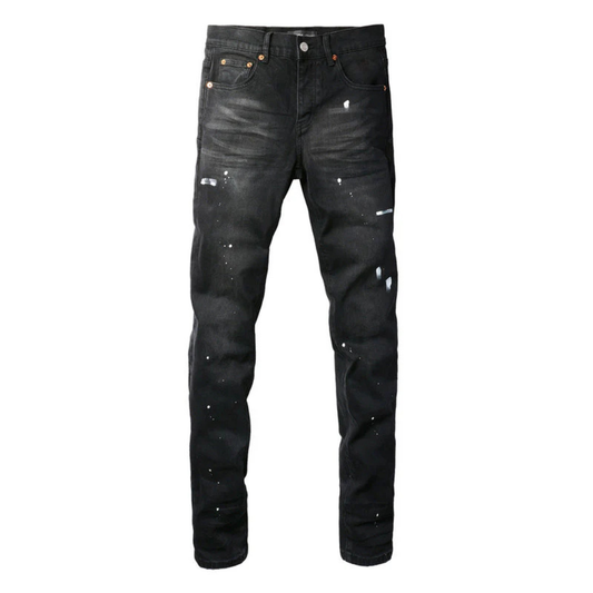 White Paint Splash Black Jeans