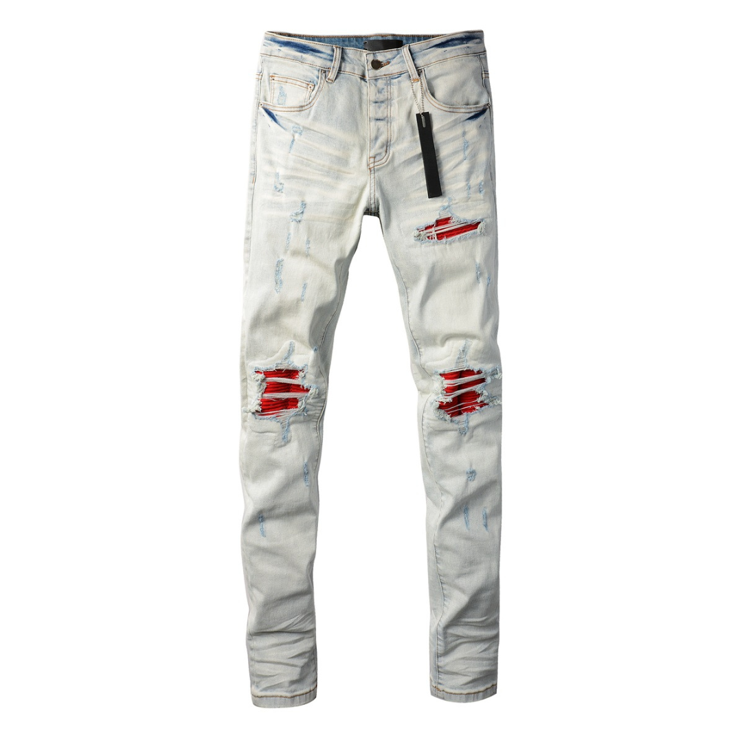 Red Patch Washed Jeans