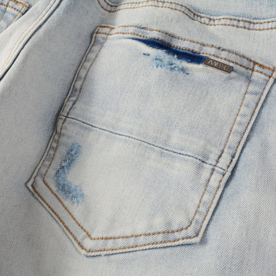 Red Patch Washed Jeans