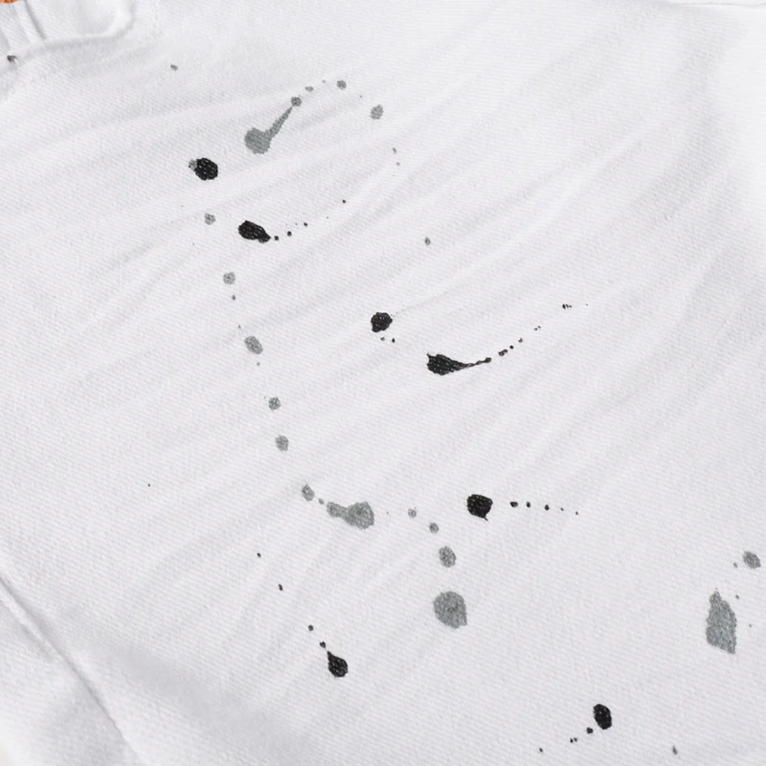 Paint Splash White Jeans