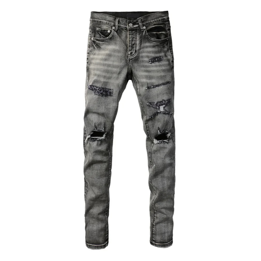 Ripped Knee Washed Jeans