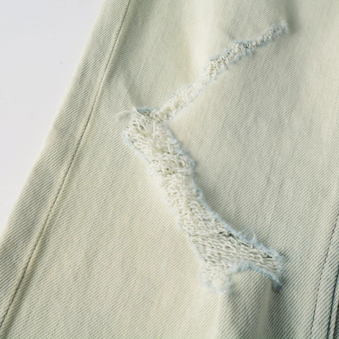 Printed Design Washed Jeans